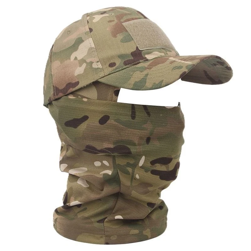 

2023 Военная Тактическая армейская бейсболка с капюшоном для мужчин и женщин, летние Снэпбэк кепки от солнца, уличная камуфляжная Балаклава, полулыжная маска