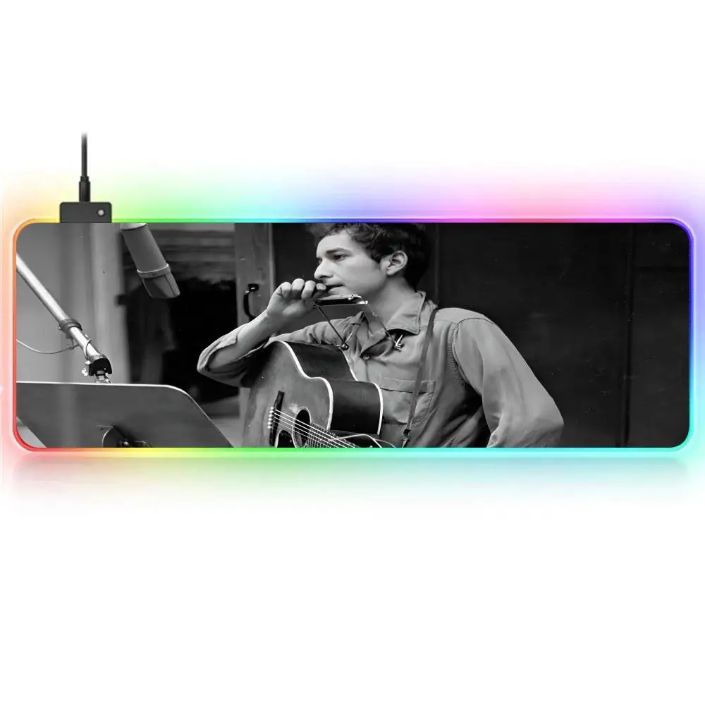 Singer For Bob D-Dylan MAISTO Mouse Pad RGB Large Gaming Non-slip Rubber Base Keyboard Extra Luminous LED Mo