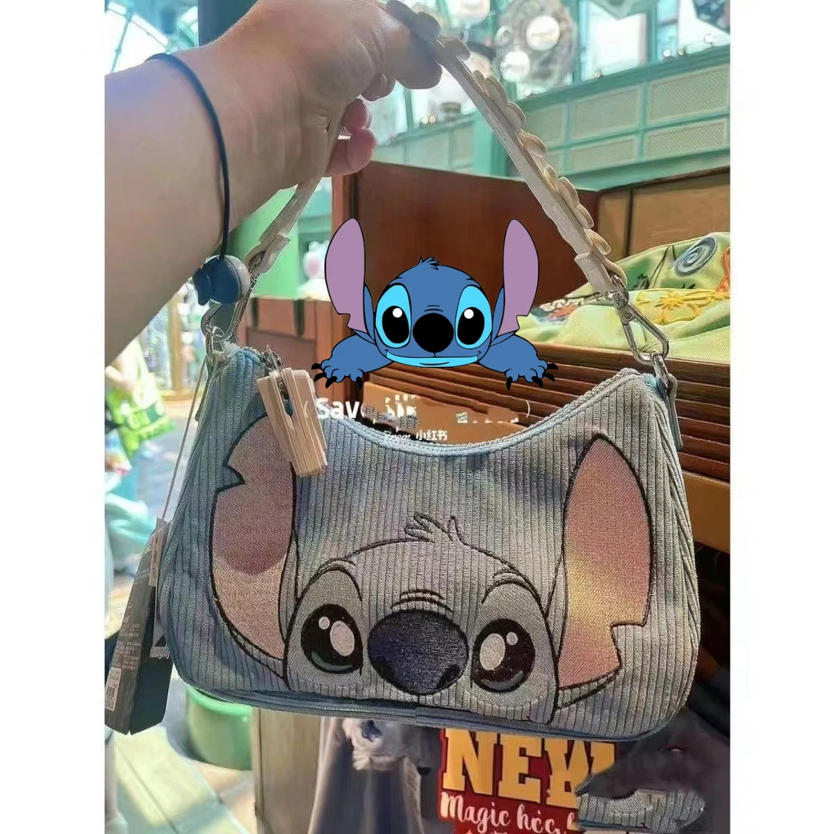 ścieg torba na ramię Disney torebka Cartoon sztruksowa pod pachami kobiety Anime małe kopertówki torby typu crossbody dżinsy dziewczyny prezent