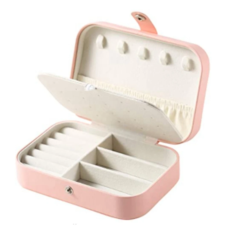 

Jewelry Box For Women Travel Jewelry Organizer Double Layer For Necklace Earring Rings Jewelry Holder Case