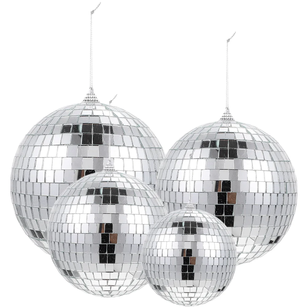 

4pcs Mirror Effect Disco Balls Party Hanging Disco Balls Hanging Ornaments