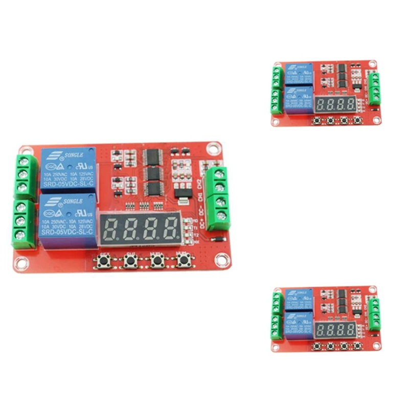 

2 Way Electromagnetic Relay Module Delay/Self-Locking/Cycle/Timing PLC Control Time Relay Module