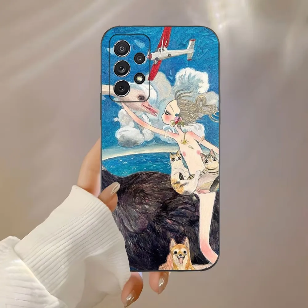 A-Aya T-Takano Phone Case For Samsung Galaxy A91 A80 A73 A72 A71 A53A52 A32 A31A22 A21s A20 Black Cover