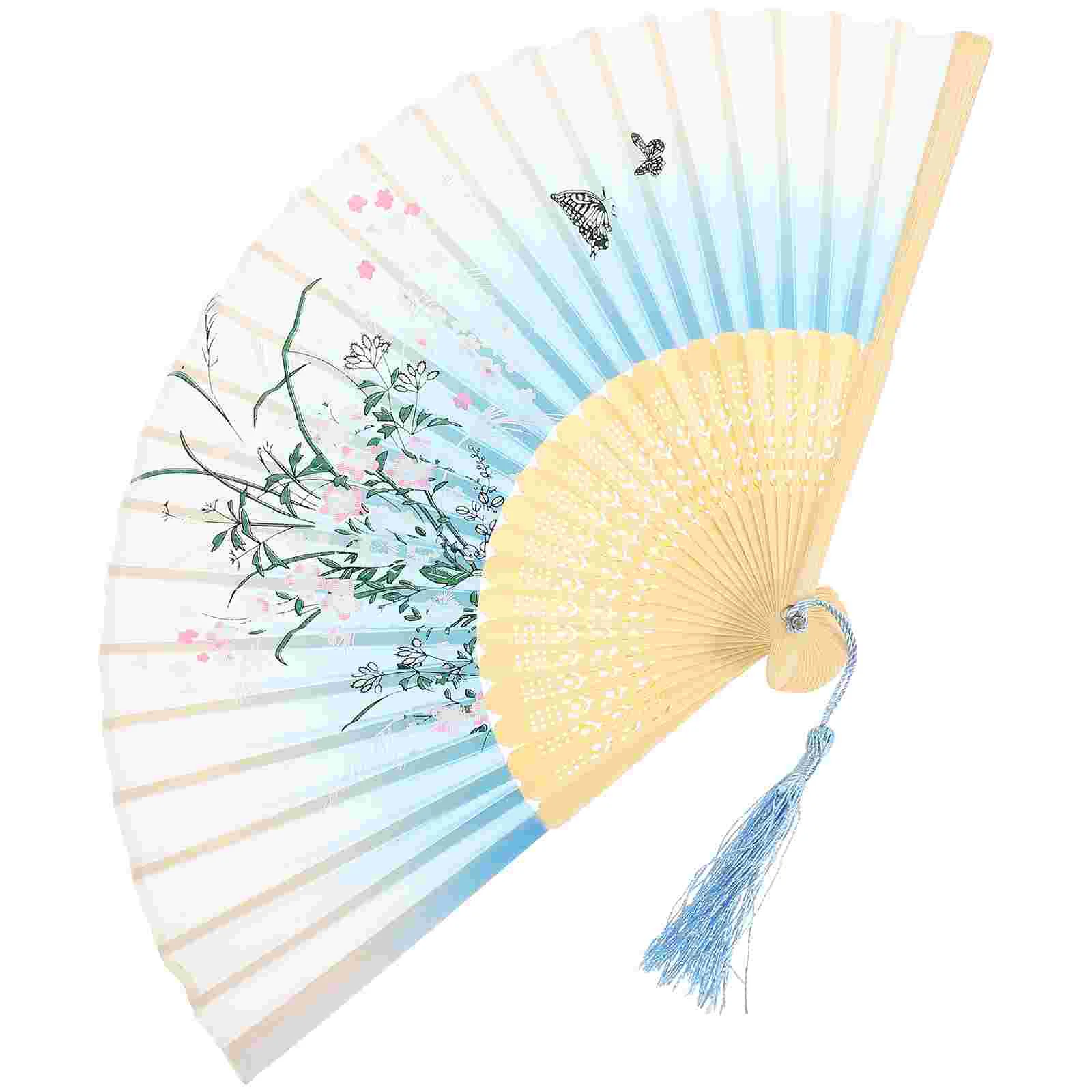 

Retro Handheld Fan Chinoiserie Decor Japanese Handle Gift Dancing Decorative Vintage Spanish Folding Holiday