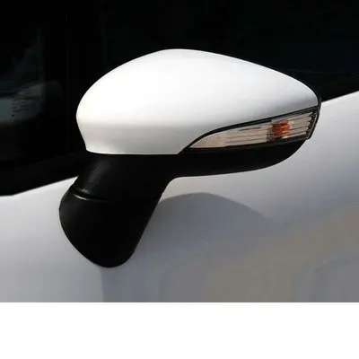 

White Side mirror covers for Ford Fiesta VI MK6 CB1 CCN 2009 2017 Wing caps replace Hatchback Sedan