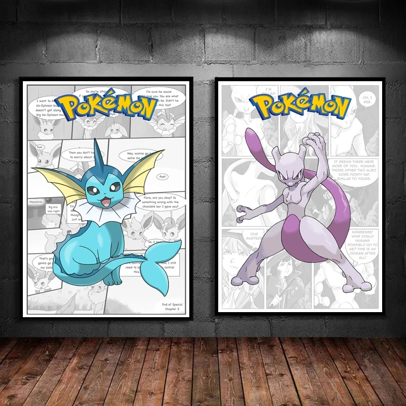 

Anime Posters Pokemon Vaporeon Cuadros Best Gift Wall Stickers Home Room Painting High Quality Art Friends Gifts Comics Pictures