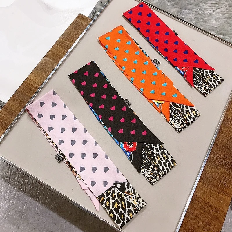 

5*90cm Silk Scarf Thin Section Women's All-match Small Ribbon 100% Mulberry Silk Woman Scarves for Neck Bandana Bags for Women