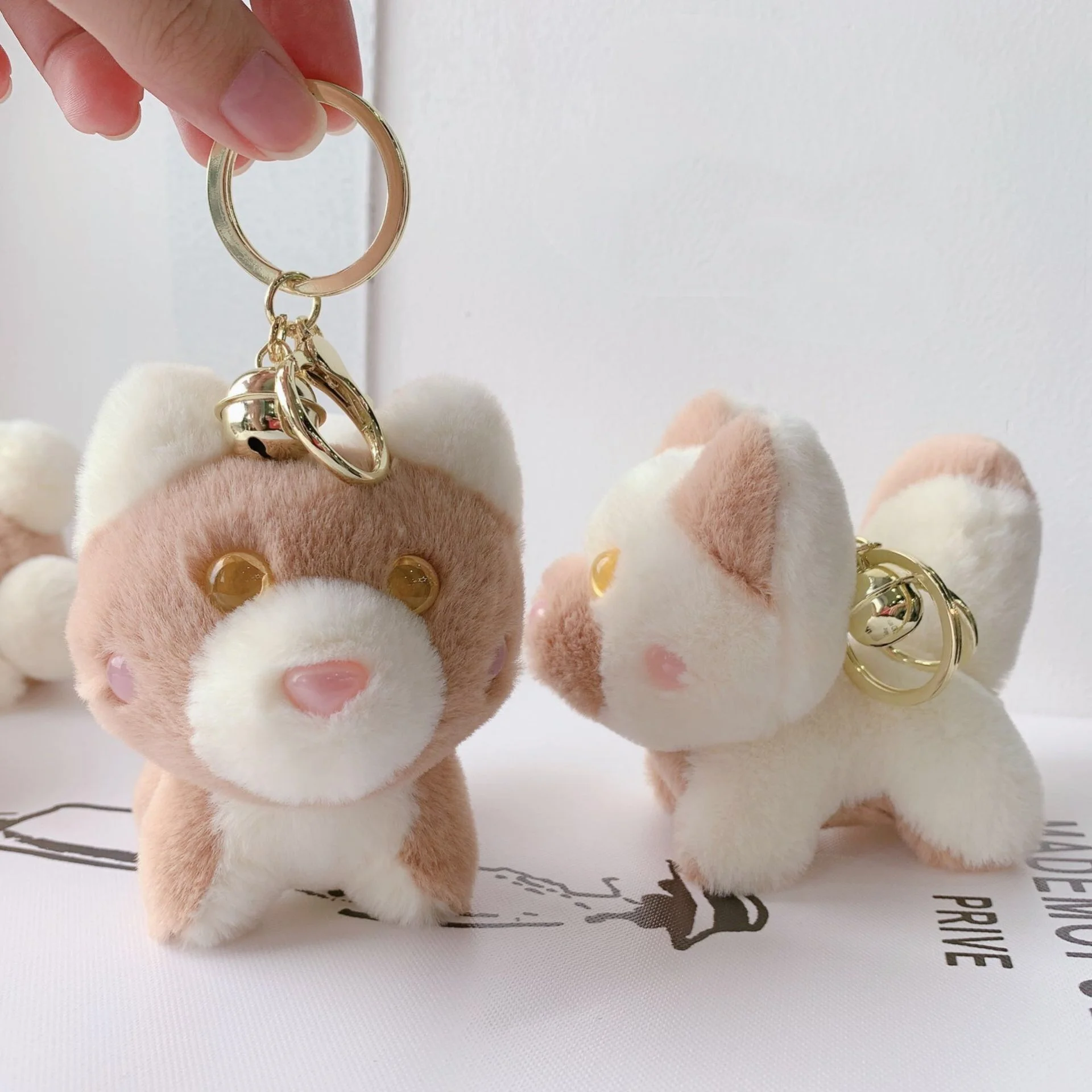 

Animals Dog Plush Toy Plush Stuffed Keychain Cute Bear Bunny Pendant Key Accessories with Keyrings and Bell plush