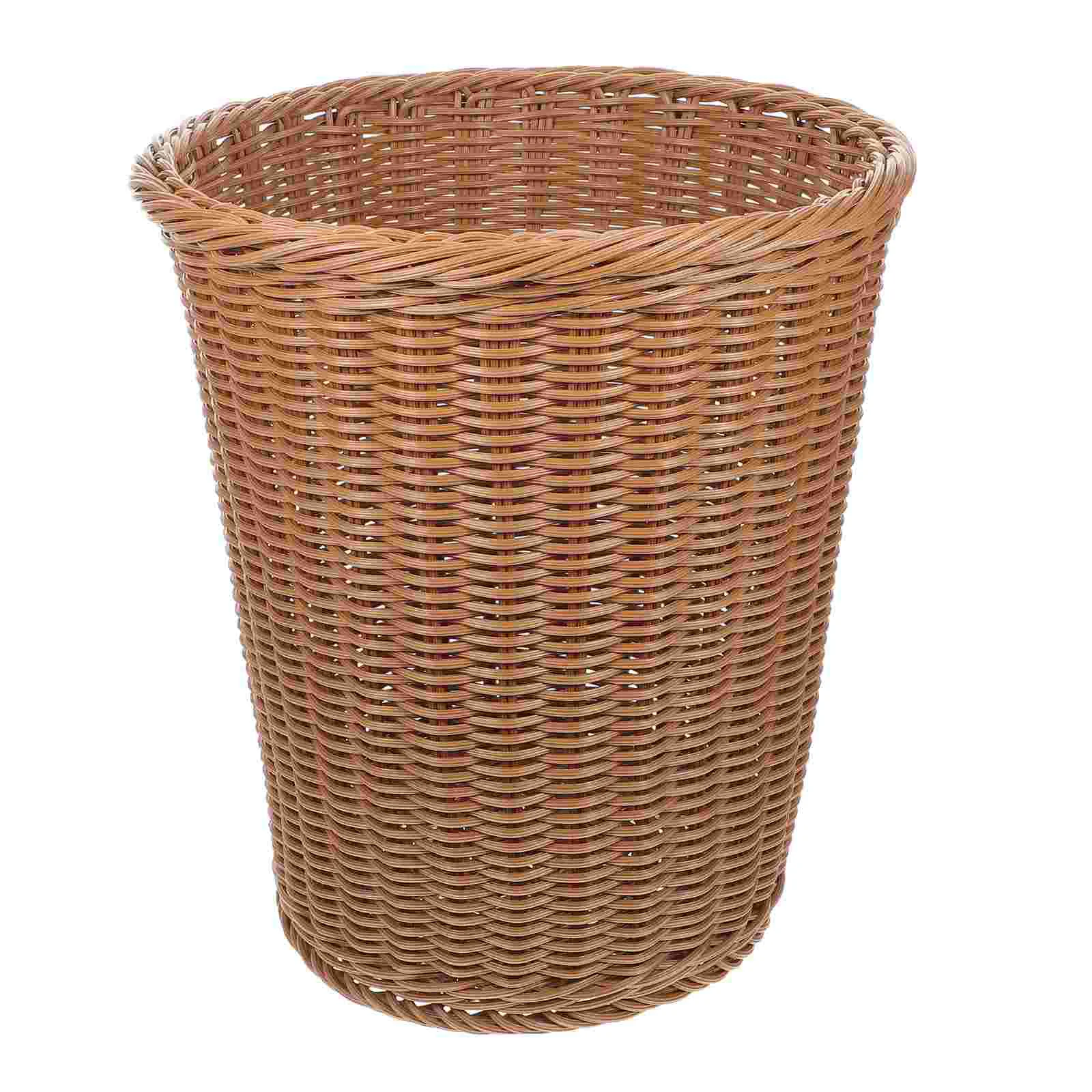 

Trash Can Basket Rattan Woven Bin Waste Garbage Container Wicker Pot Flower Rubbish Seagrass Hyacinth Water Storage Laundry