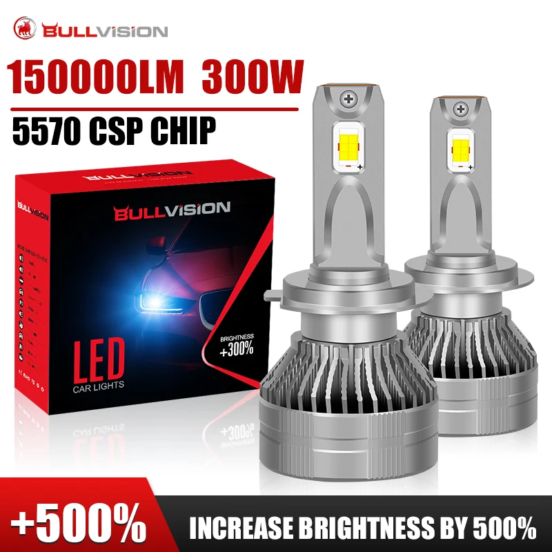 Лампа Bullvision 300W 150000LM H7 Canbus светодиодный 6000K для автомобильных фар H4 H11 H1 HB3 9005 HB4 H8 HIR2 9012 Bi светодиодный Лампа Bullvision 300W 150000LM H7 Canbus светодиодный 6000K для автомобильных фар H4 H11 H1 HB3 9005 HB4 H8 HIR2 9012 Bi светодиодный