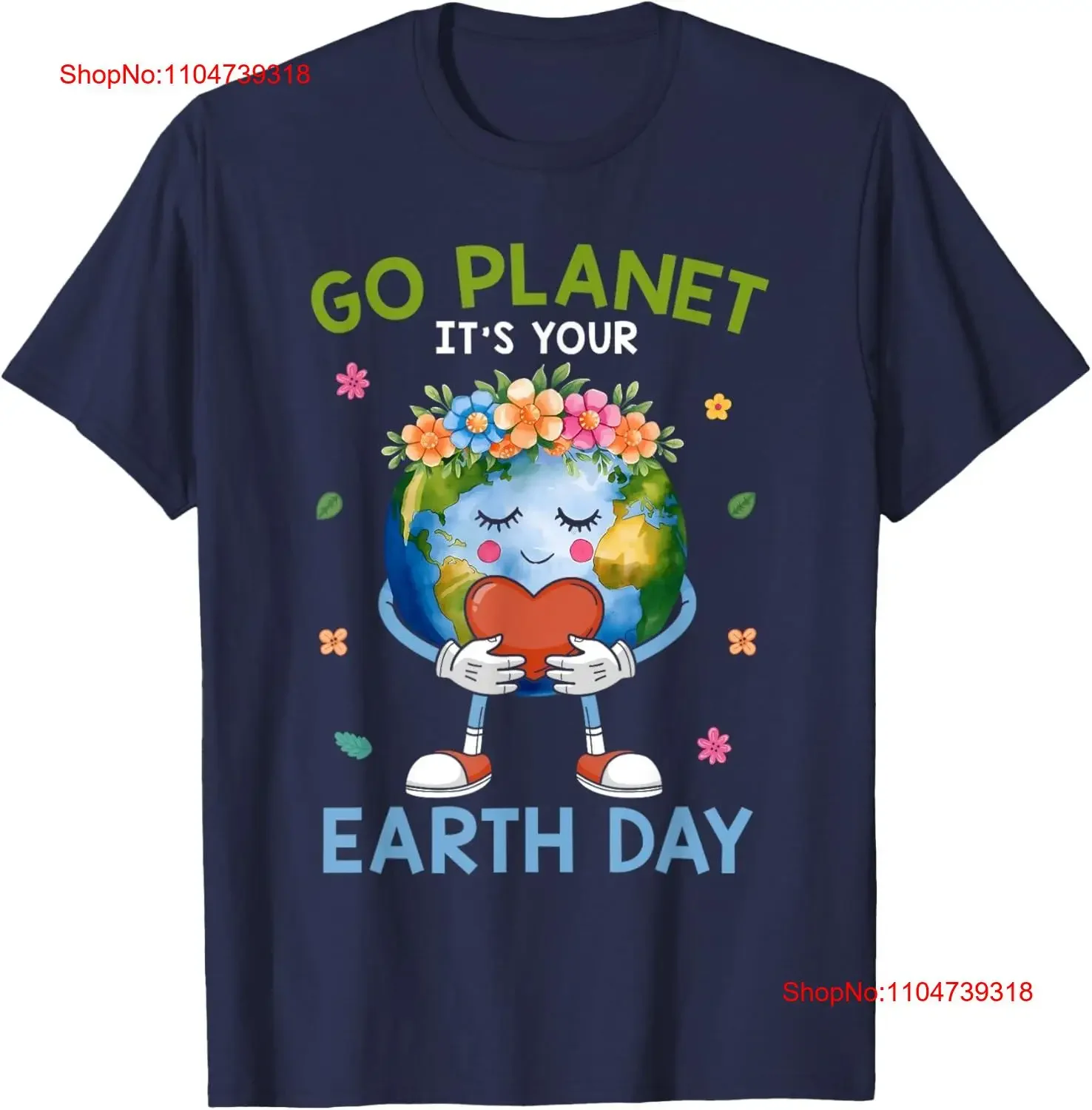 Фото Симпатичная детская футболка Go Planet It Your Earth Day 2025 года, винтажная стираная уличная одежда, универсальная домашняя одежда унисекс №1