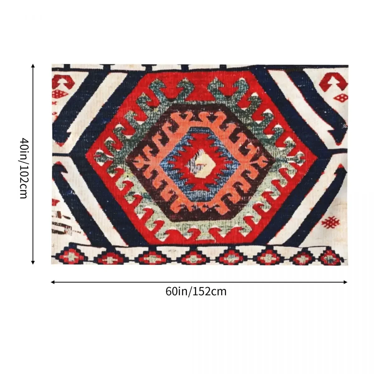 Hotamis Konya Центральный Анатолийский Фрагмент Kilim Гобелен с принтом Настенный ковер