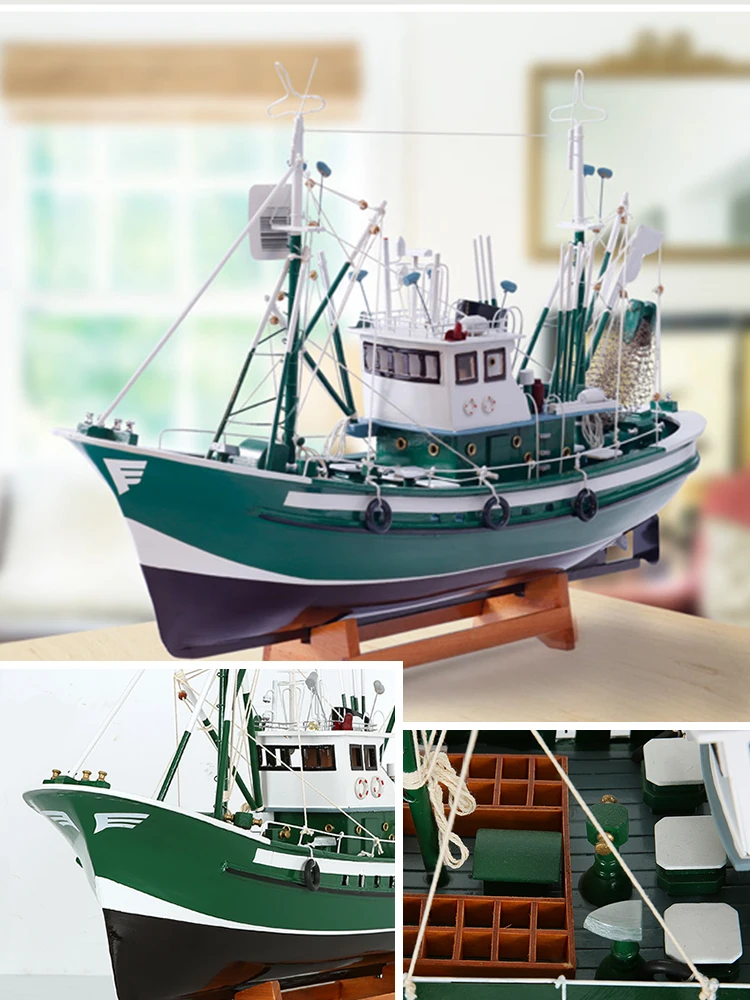 Большая деревянная лодка для рыбалки гладкая предметы интерьера ручной работы