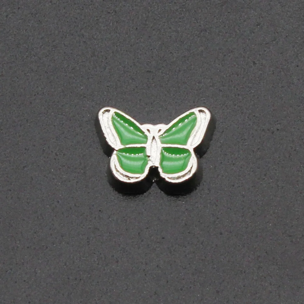 

Hot Selling 20pcs Enamel Butterfly Floating Charms Living Glass Memory Lockets Bracelet Pendants Diy Jewelry Accessory