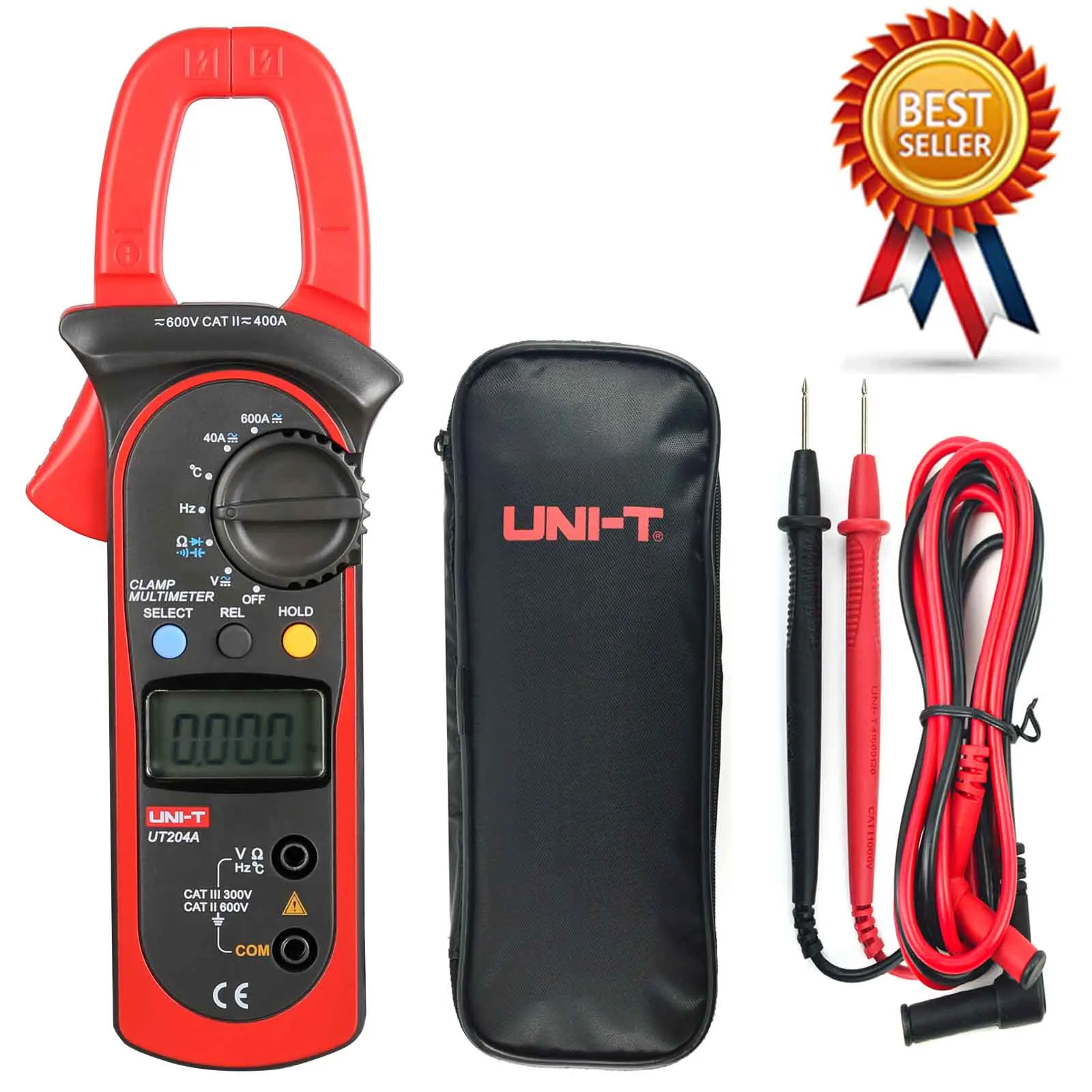 

UNI-T UT203 + 400A Digital Clamp Meter Mendatang RMS MAX/MIN AC DC Current Tegangan Kapasitansi Resistance Tester