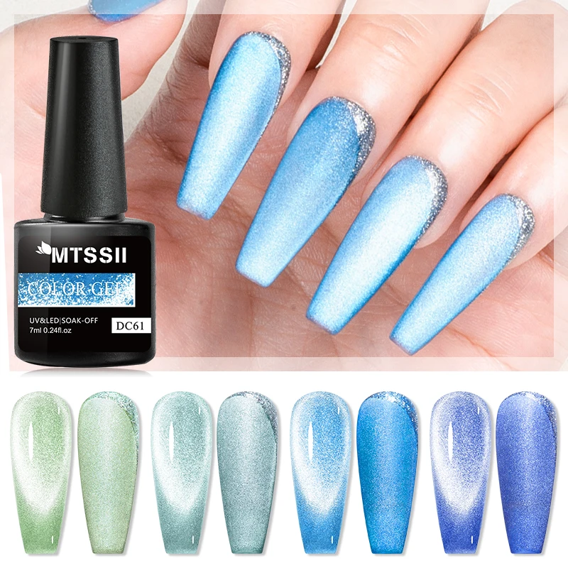 

Mtssii 7ml Snowlight Cat Eye Magnetic Gel Blue Red Magnetic Nails Long Lasting UV LED Semi Permanent Soak Off UV Gel Varnish