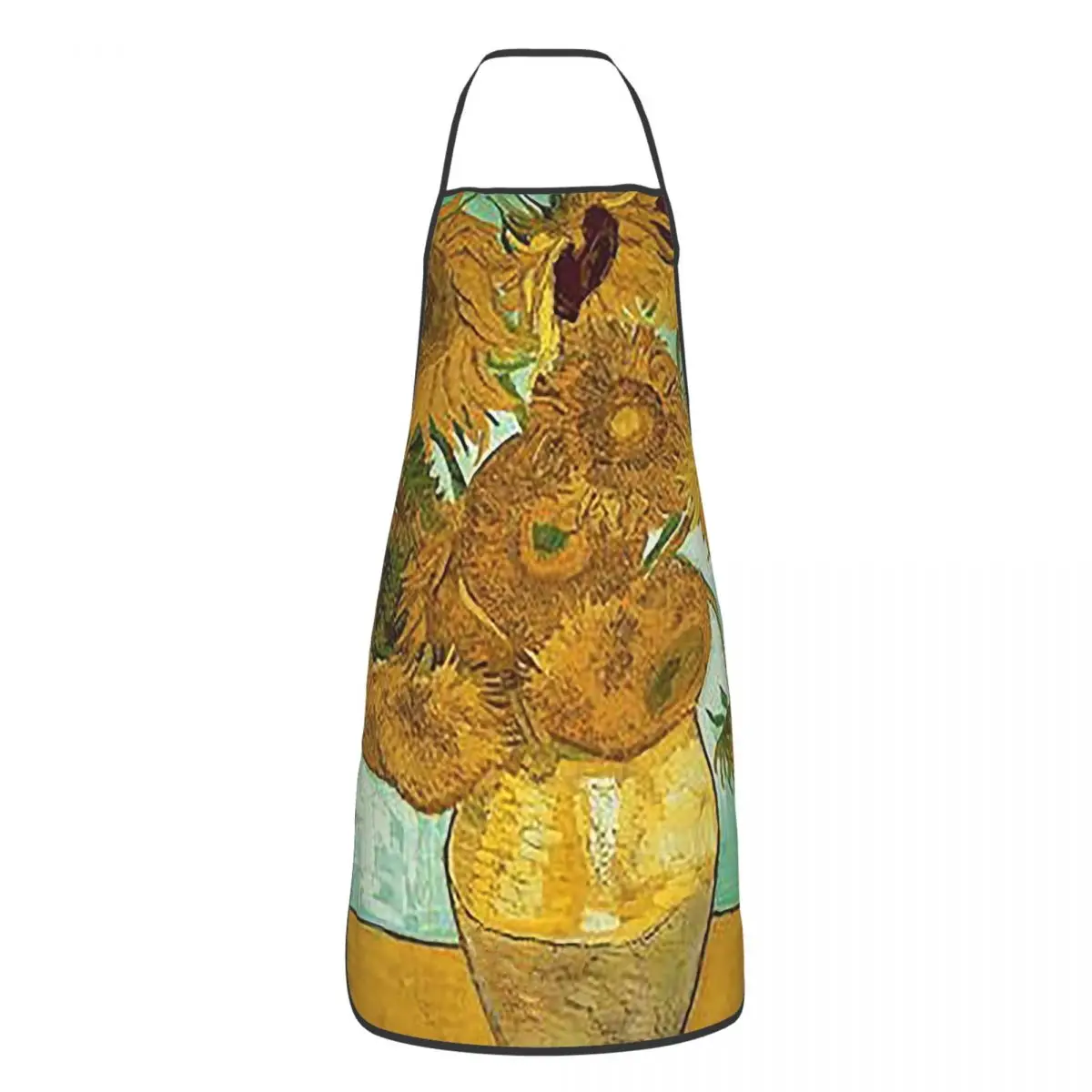 

Van Gogh Oil Painting Kitchen Household Apron Polyester Retro Art Sunflower Bib Tablier for Adult Chef Hotel