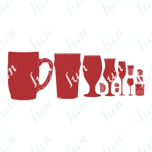 Bottle Cup Bar Set Cut Dies Metal Cutting Cfaft Embossing Stencil Making Scrapbook Diary Handmade DIY Greeting Card Decor 2022