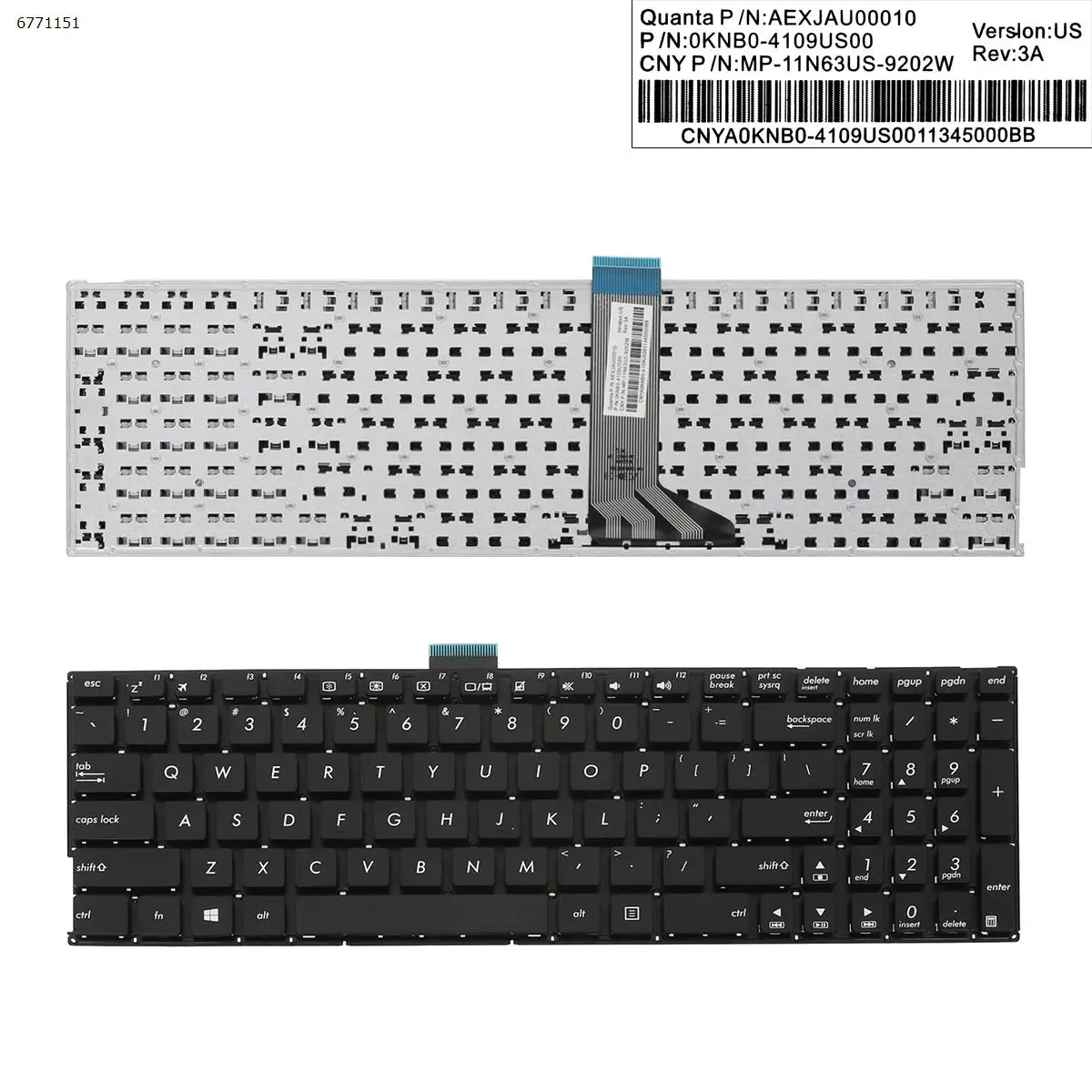 

Клавиатура для ноутбука ASUS TP550LA, TP550LD, TP550LJ, F551M, F551MA, F551MAV, D550C, D550CA, R512MA, A551C, A551CA, P551C, P551CA, Черная