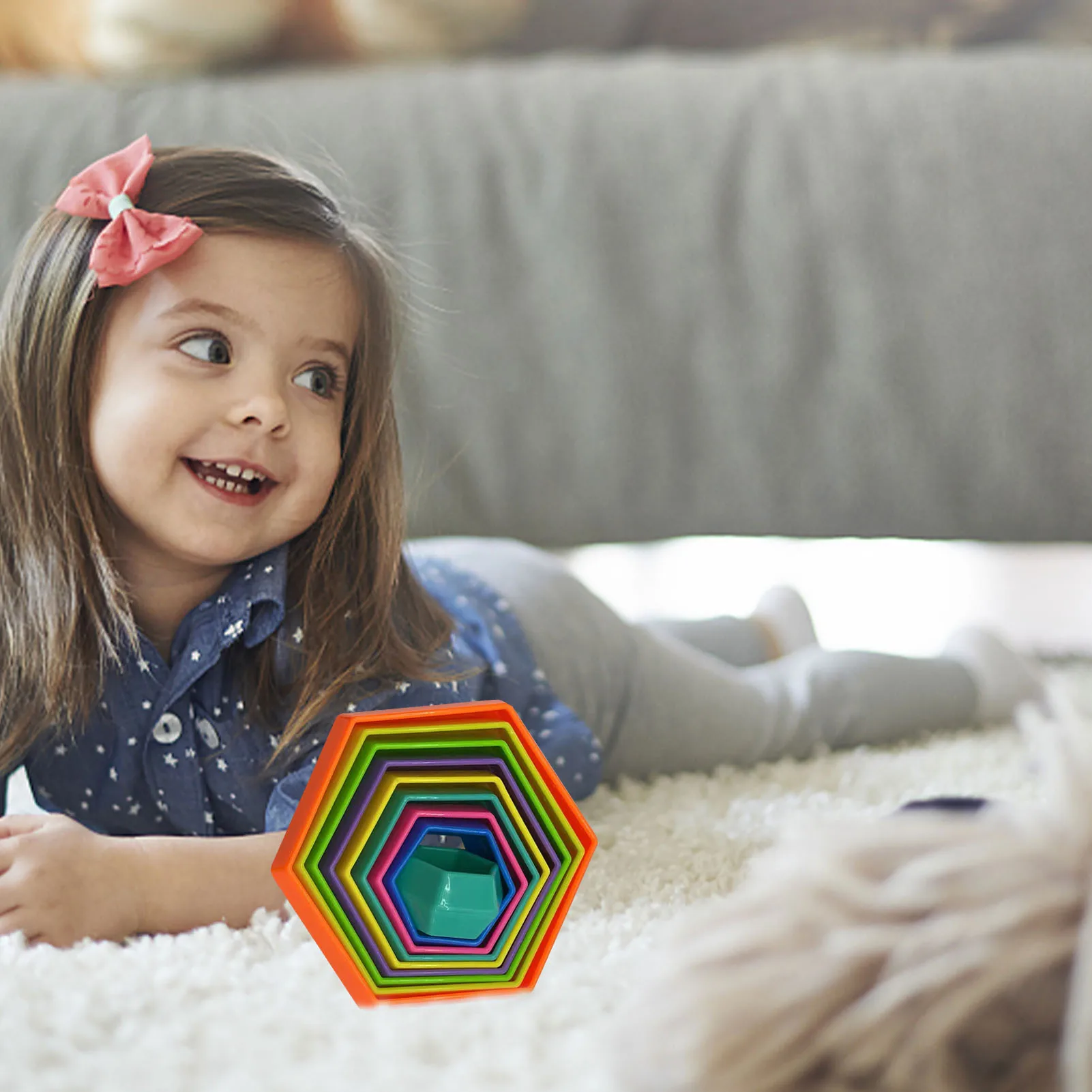 3D Волшебная звезда веселая блоки сенсорная игрушка прочная Детская красочная