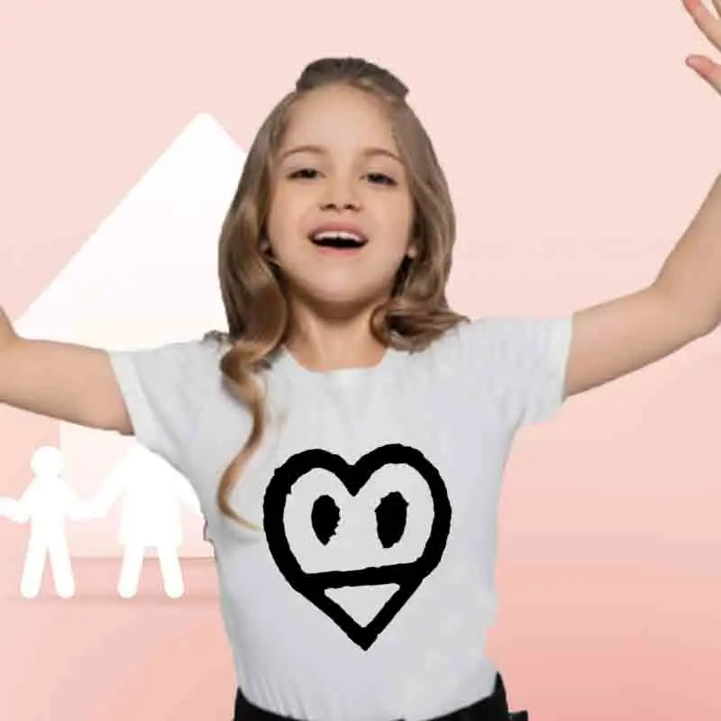 

Mother Kids T-shirts Young Children Small Child Girl Boys Clothes Tee Shirts Short Sleeves Summer One-pieces Cozy Love Pattern