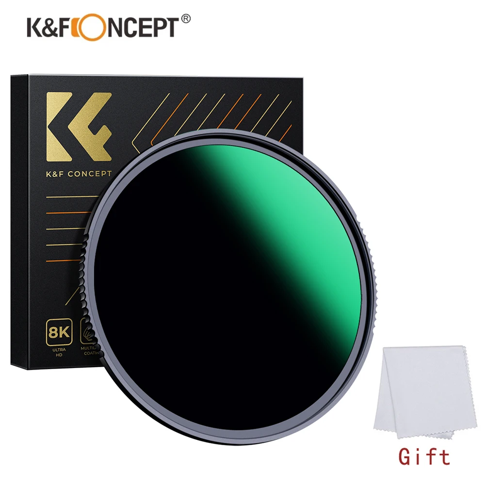 

Фильтр нейтральной плотности K & F Concept Nano-X ND1000, фильтр с защитой от воды и пыли 49/52/55/58/62/67/72/77/82 мм