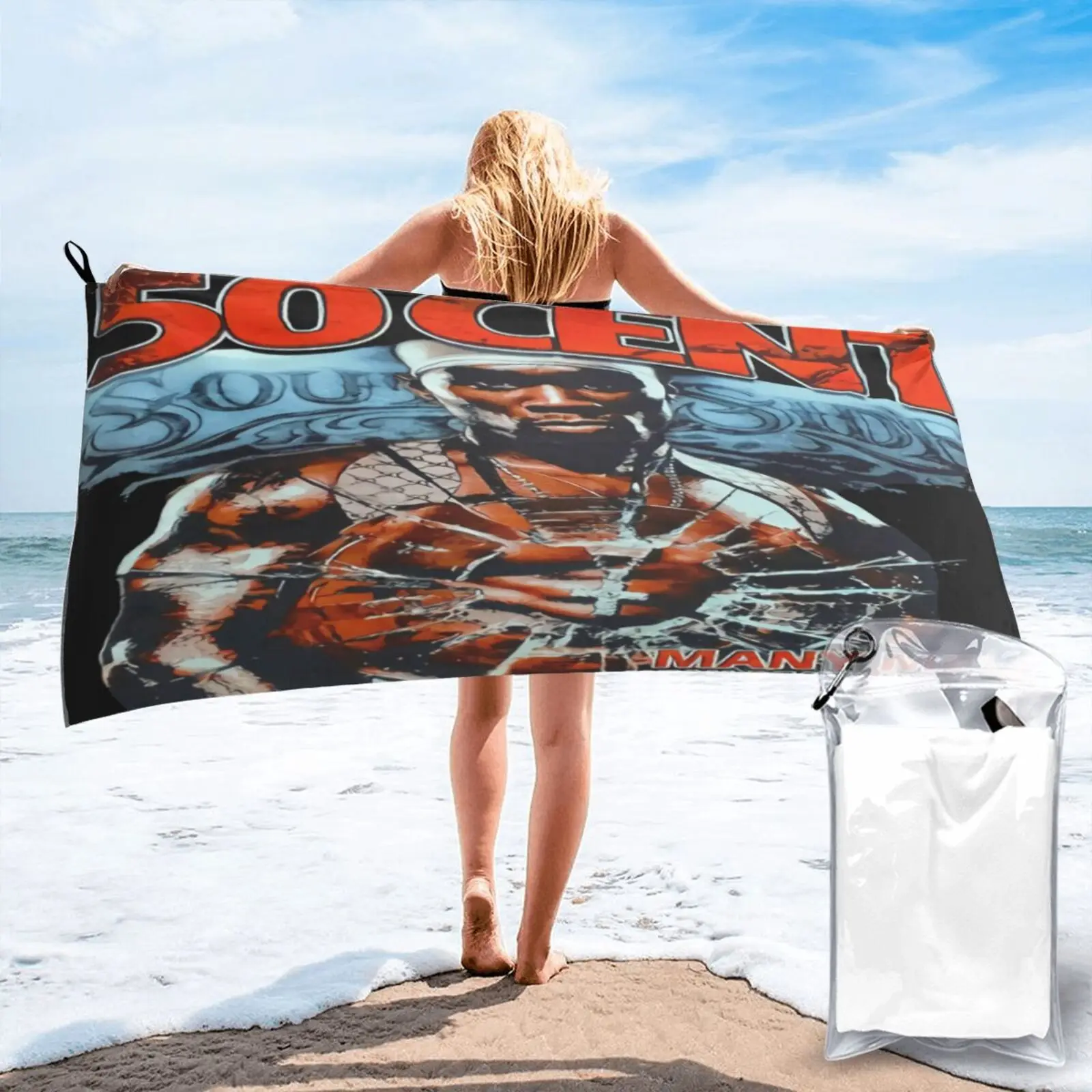 

50 Cent Get Rich Or Die Beach Towel Face Towel Towel Beach Beach Blanket Baby Towel Bathroom Accessories Sets Large Bath Towel