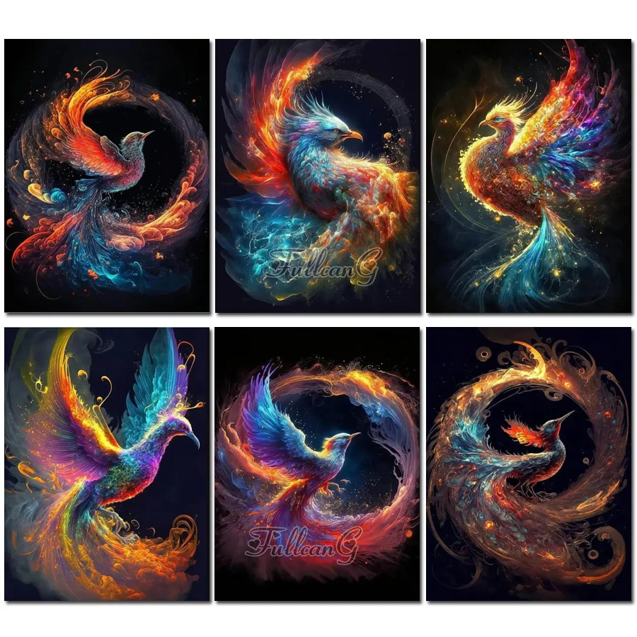 5d алмазная живопись новые поступления огонь Феникс сделай сам полная мозаика