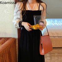 koamissa retro women ruched bodycon party maxi dress velvet patchwork office lady spring fall dresses all match outwear vestidos