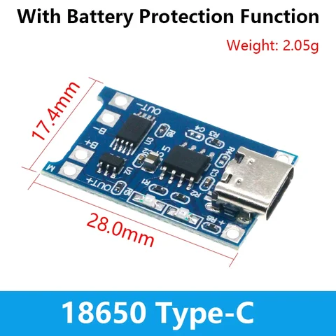 5 шт. 5 В 1A Micro/Type-c/Mini 18650 TP4056 модуль зарядного устройства для литиевой батареи зарядная плата с защитой двойные функции литий-ионный