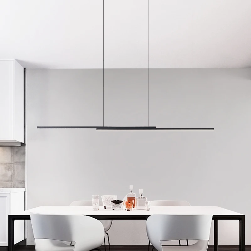 Люстра для итальянского ресторана, простой современный дизайн стола для обеда, светодиодная лента для острова, минималистичный офис.