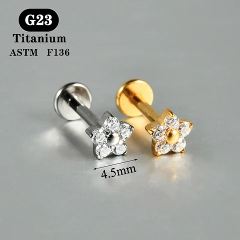 Тайм титановые серьги-гвоздики с цирконием 16г