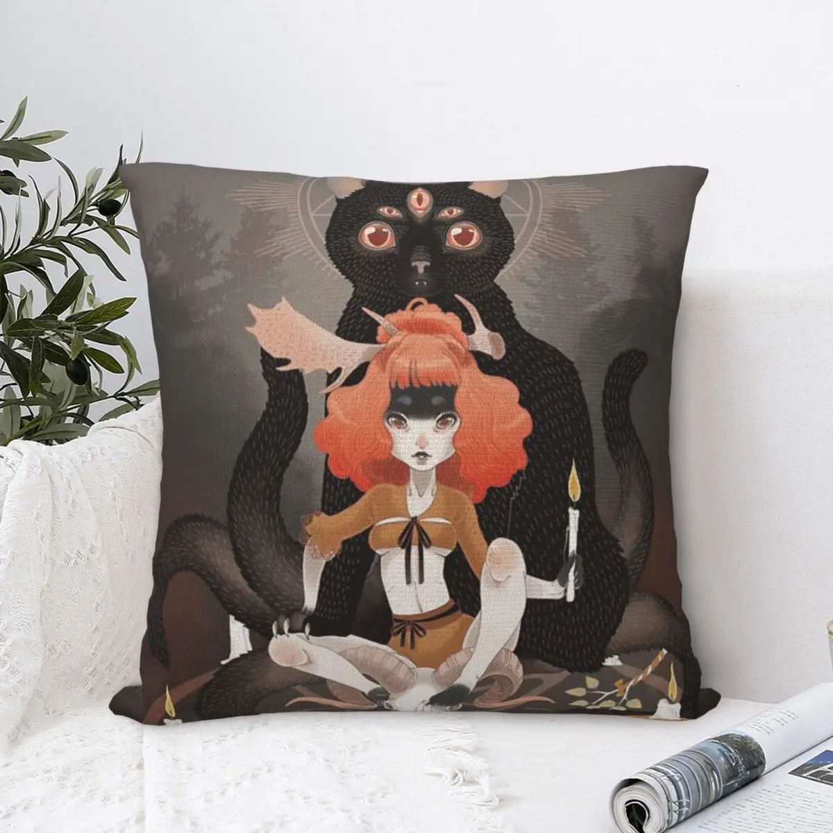 Наволочка с изображением ночи ведьмаков декоративная подушка |