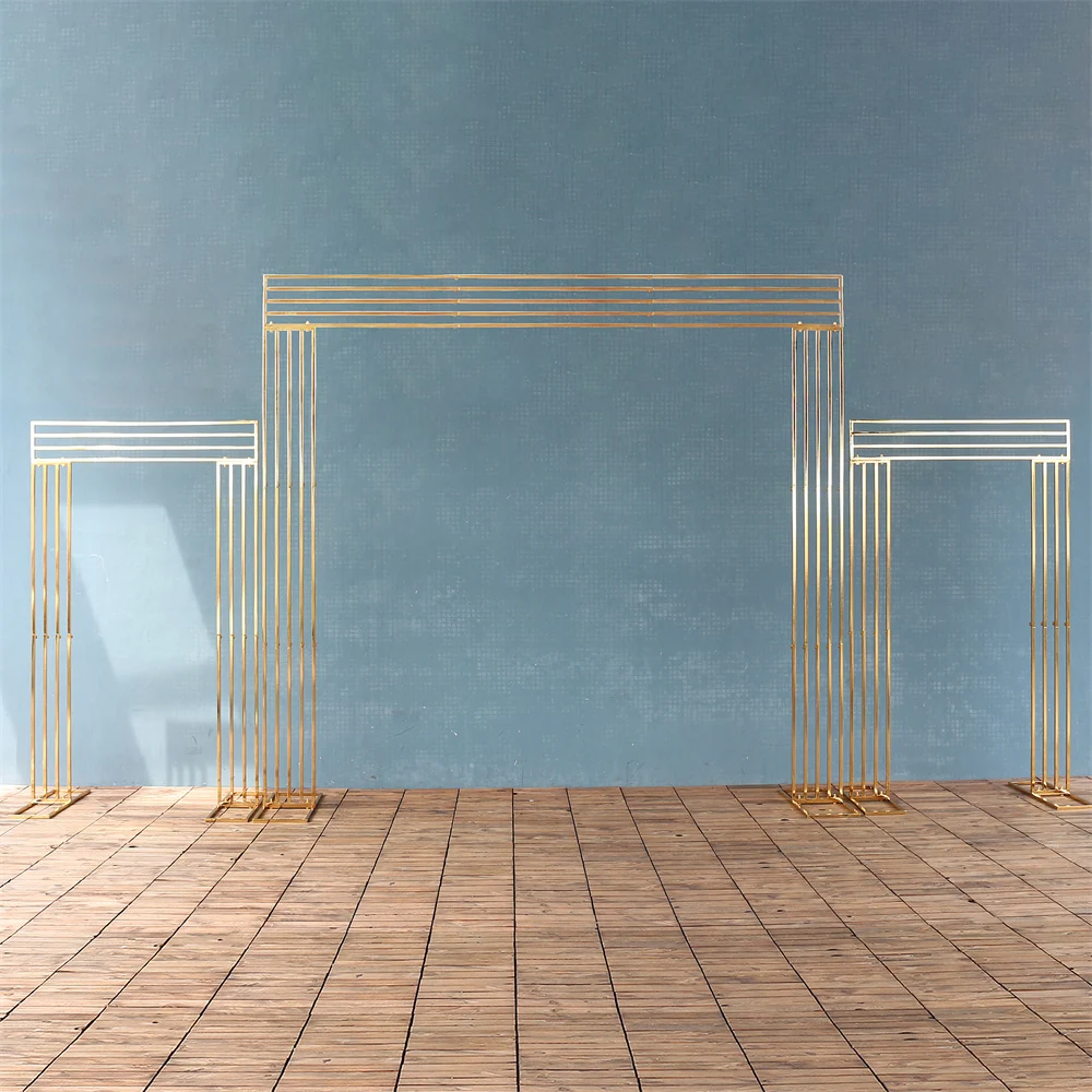 

HVAYI Plated Shiny Wedding Background Decoration Arch Square Iron Stand Shinny Gold Frame Home Party Decorations Flower Decor