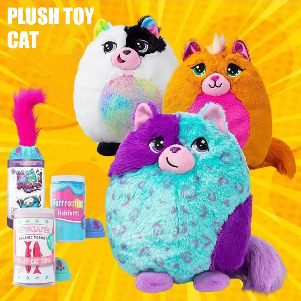 Фото Новая игрушка-сюрприз Misfittens Cat Kawaii, аниме, мягкая коллекционная плюшевая игрушка для домашних животных, детский подарок на день рождения, рождественское плюшевое украшение №2