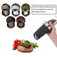 kitchen tools electric automatic salt and pepper grinder gravity spice mill adjustable spices grinder with led light