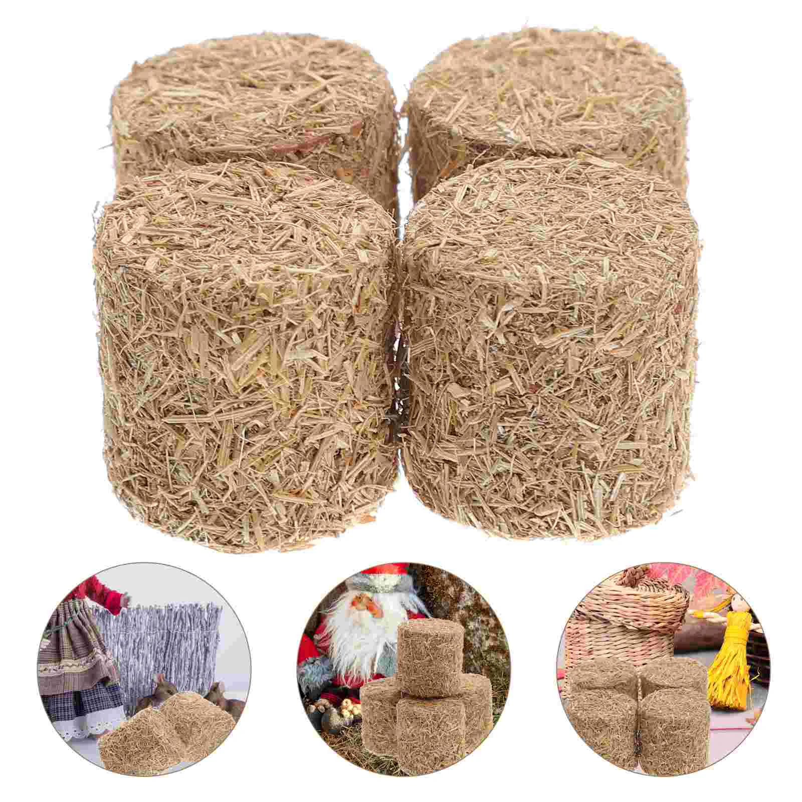 

Mini Haystack Garden Ornament Party Adorn Miniature Prop Fake Bales Model Scene Layout Decor Hayrick