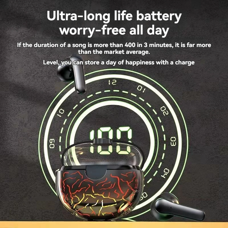 Новинка 2024 беспроводные Bluetooth наушники светящиеся Quicksand игровые с активным