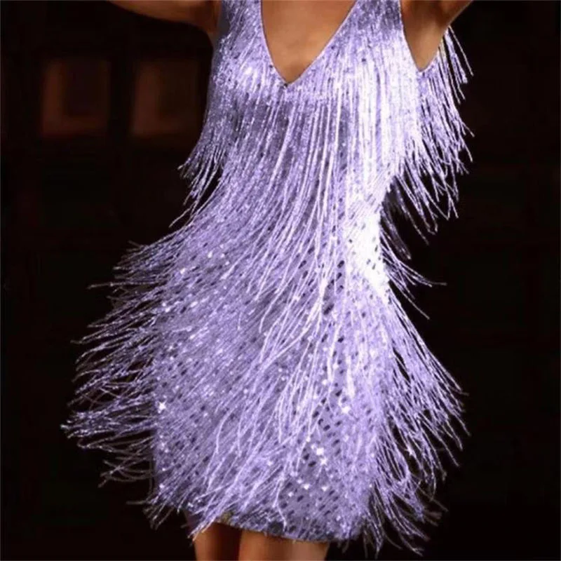 Sexy Princess Style V-Neck Slip Dress Tassel skirt temperament elegant and sexy deep V suspender dress dress female