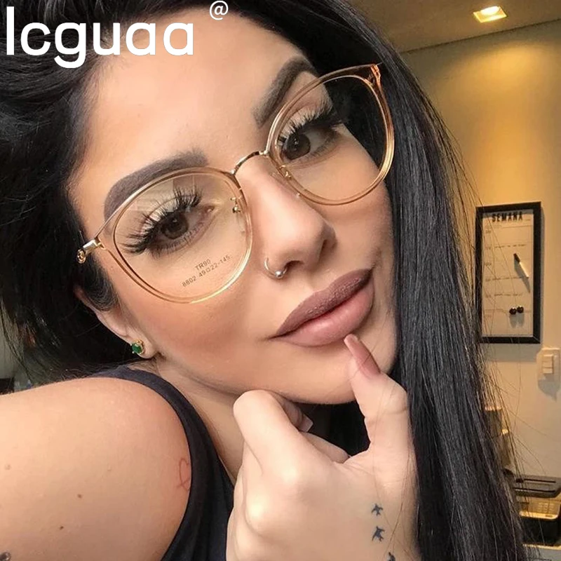 

Classic Metal Optical Sunglasses Optical Frame Clear Lens Anti Blue Eyewear Business Office Lady Men Eye Glasses