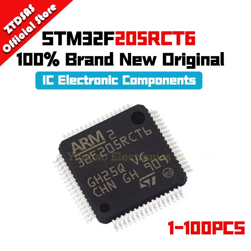 1-100Pcs STM32F205RCT6 STM STM32 STM32F STM32F205 STM32F205RC IC MCU FLASH LQFP-64