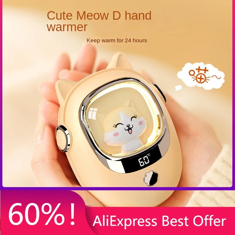 

New Winter Warm Handwarmer Charger 2-in-1 Cute Pet Night Light Portable Mini Handwarmer USB Rechargeable Gift for Girlfriend