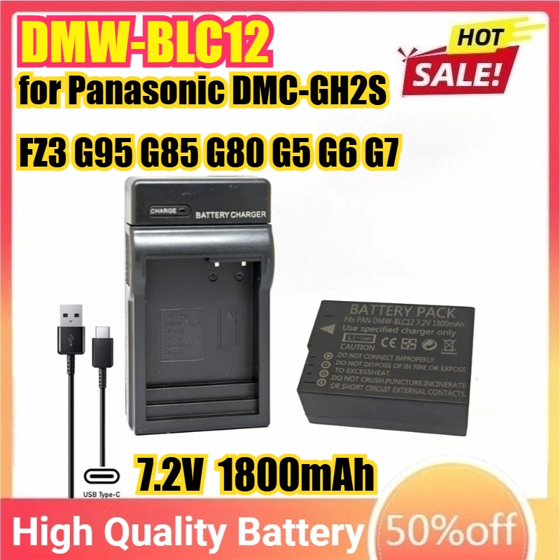 Фото DMW-BLC12 BLC12E Аккумулятор для камеры Panasonic DMC-GH2S FZ3 G95 G85 G80 G5 G6 G7 GX8 FZ200 FZ300 FZ2500 FZ1000 GH2S DMC-FZ300 №1