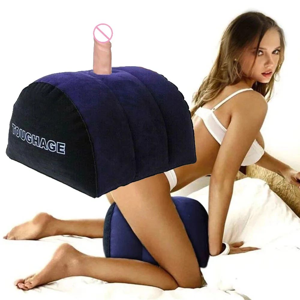

New Female Masturbation Sex Gun Machine With Dildo Riding Pillow Cushion Hole Bolster Love Position Kit Adult Game Toys