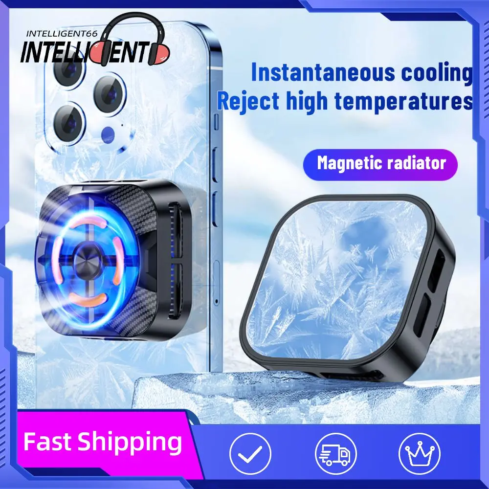 

Stable Mobile Phone Cooler Magnetic Suction For Gamers Cooling Fan Radiator 150mah Semiconductor For Phone Portable Type-c