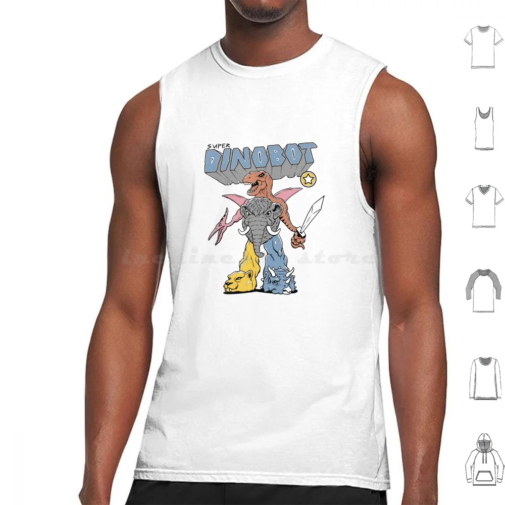 

Super Dino Bot Tank Tops Vest Sleeveless Dino Dinos Dinosaur Dinosaurs Animal Animals Robot Robots Bots Cute Combiners Japan