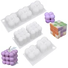 Силиконовая форма в виде кубика пузырьков в форме свечи, 3D искусственная ароматерапия своими руками, инструмент для выпечки шоколадного торта ручной работы