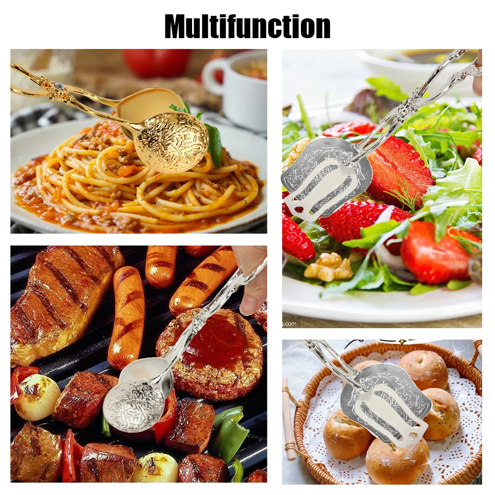 Щипцы для буфета инструмент выпечки и барбекю зажим салатов Позолоченные Фрукты