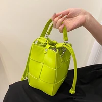 weave design mini bucket crossbody messenger bags for women 2022 summer fashion shoulder bag lady luxury cute handbags purse