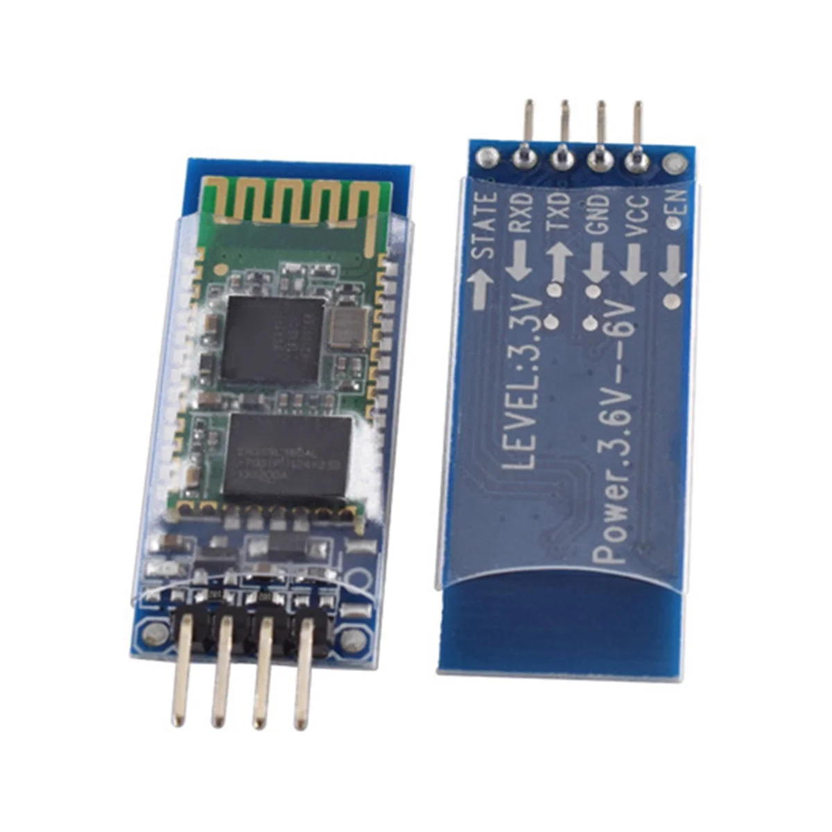 

2 шт., 4-контактный беспроводной модуль Bluetooth, радиочастотный модуль приемопередатчика, двунаправленный последовательный ведомый модуль с обратной планой